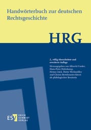 Cover von Handwörterbuch zur deutschen Rechtsgeschichte (HRG) - Lieferungsbezug
