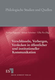 Cover von Verschlüsseln, Verbergen, Verdecken in öffentlicher und institutioneller Kommunikation