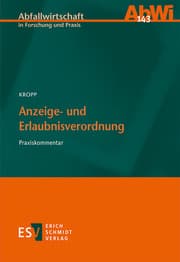 Cover von Anzeige- und Erlaubnisverordnung