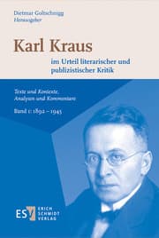 Cover von Karl Kraus im Urteil literarischer und publizistischer Kritik 1