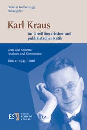 Cover von Karl Kraus im Urteil literarischer und publizistischer Kritik 2