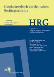 Cover von Handwörterbuch zur deutschen Rechtsgeschichte (HRG) - Lieferungsbezug - - - Lieferung 7: Familienstammgüter-Freiheitsbrief Freibrief