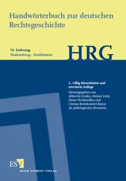 Cover von Handwörterbuch zur deutschen Rechtsgeschichte (HRG) - Lieferungsbezug - - - Lieferung 16: Kindestötung-Konfiskation Vermögenseinziehung
