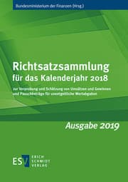 Cover von Richtsatzsammlung für das Kalenderjahr 2018