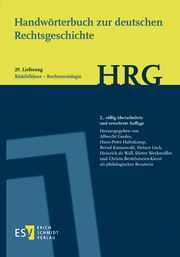 Cover von Handwörterbuch zur deutschen Rechtsgeschichte (HRG) - Lieferungsbezug - Lieferung 29: Rädelsführer-Rechtssoziologie