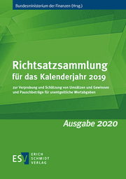 Cover von Richtsatzsammlung für das Kalenderjahr 2019