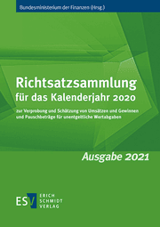 Cover von Richtsatzsammlung für das Kalenderjahr 2020