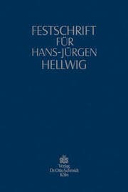 Cover von Festschrift für Hans-Jürgen Hellwig