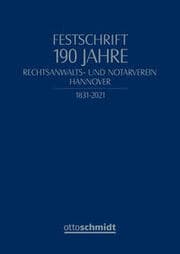 Cover von Festschrift 190 Jahre Rechtsanwalts- und Notarverein Hannover
