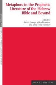 Cover von Metaphors in the Prophetic Literature of the Hebrew Bible and Beyond