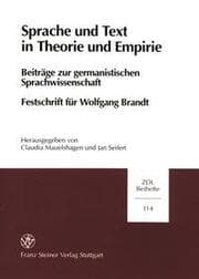 Cover von Sprache und Text in Theorie und Empirie