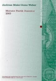 Cover von Mainzer Poetik-Dozentur 2003