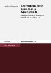 Cover von Les relations entre Etats dans la Grèce antique