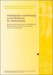 Cover von Transkription und Fassung in der Musik des 20. Jahrhunderts