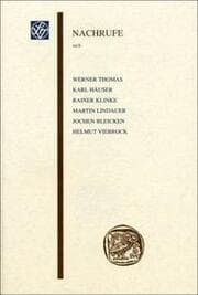 Cover von Nachrufe auf Werner Thomas, Karl Häuser, Rainer Klinke, Martin Lindauer, Jochen Bleicken, Helmut Viebrock