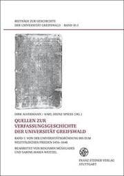 Cover von Quellen zur Verfassungsgeschichte der Universität Greifswald 1