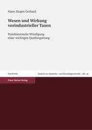 Cover von Wesen und Wirkung vorindustrieller Taxen