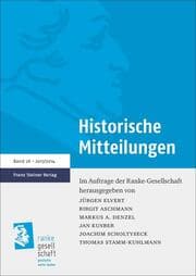 Cover von Historische Mitteilungen 26 (2013/2014)