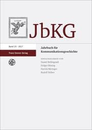Cover von Jahrbuch für Kommunikationsgeschichte 19 (2017)