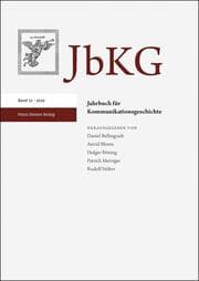 Cover von Jahrbuch für Kommunikationsgeschichte 22 (2020)