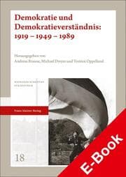 Cover von Demokratie und Demokratieverständnis: 1919 - 1949 - 1989