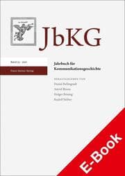 Cover von Jahrbuch für Kommunikationsgeschichte 23 (2021)
