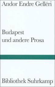 Cover von Budapest und andere Prosa