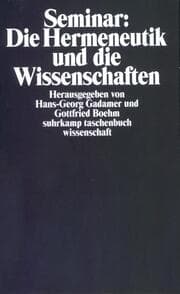 Cover von Seminar 'Die Hermeneutik und die Wissenschaften'