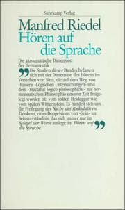 Cover von Hören auf die Sprache