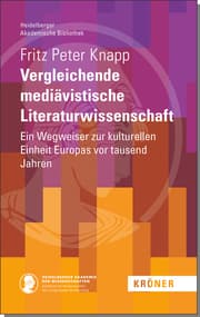 Cover von Vergleichende mediävistische Literaturwissenschaft