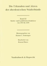 Cover von Die Urkunden und Akten der oberdeutschen Städtebünde. Band 3