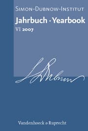 Cover von Jahrbuch des Simon-Dubnow-Instituts / Simon Dubnow Institute Yearbook VI (2007)