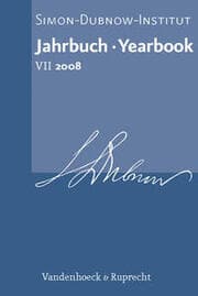 Cover von Jahrbuch des Simon-Dubnow-Instituts / Simon Dubnow Institute Yearbook VII (2008)
