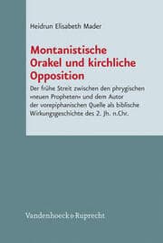 Cover von Montanistische Orakel und kirchliche Opposition