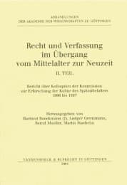 Cover von Recht und Verfassung im Übergang vom Mittelalter zur Neuzeit, Teil 2
