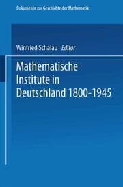 Cover von Mathematische Institute in Deutschland 1800-1945