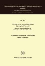 Cover von Widerstand keramischer Oberflächen gegen Verschleiß