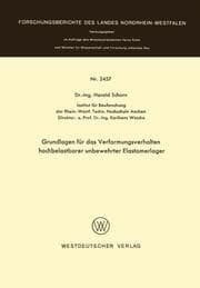 Cover von Grundlagen für das Verformungsverhalten hochbelastbarer unbewehrter Elastomerlager