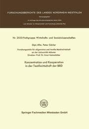 Cover von Konzentration und Kooperation in der Textilwirtschaft der BRD
