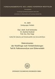 Cover von Determinanten der Nachfrage nach Verkehrsleistungen