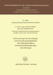 Cover von Untersuchungen der Grundlagen und Anwendungsmöglichkeiten des Auftragschweißens mit schmalen Bandelektroden unter Schutzgas