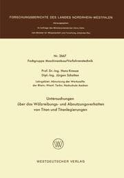 Cover von Untersuchungen über das Wälzreibungs- und Abnutzungsverhalten von Titan und Titanlegierungen