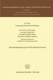 Cover von Schmelzdispergierung von Polyurethanionomeren
