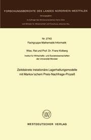 Cover von Zeitdiskrete instationäre Lagerhaltungsmodelle mit Markovschem Preis-Nachfrage-Prozeß