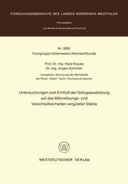 Cover von Untersuchungen zum Einfluß der Gefügeausbildung auf das Wälzreibungs- und Verschleißverhalten vergüteter Stähle