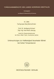 Cover von Untersuchungen zur Haftfestigkeit feuerfester Mörtel bei hohen Temperaturen