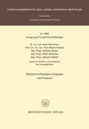 Cover von Rutherford-Rückstreu-Analysen mit Protonen