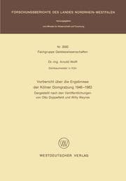Cover von Vorbericht über die Ergebnisse der Kölner Domgrabung 1946 - 1983