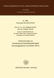 Cover von Untersuchungen zur Hochtemperaturwechselbeständigkeit schmelzgegossener feuerfester Steine