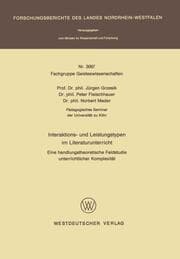 Cover von Interaktions- und Leistungstypen im Literaturunterricht